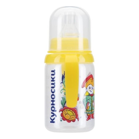 A bottle for feeding with handles and silicone bowl of milk, 125 ml, mix-11
