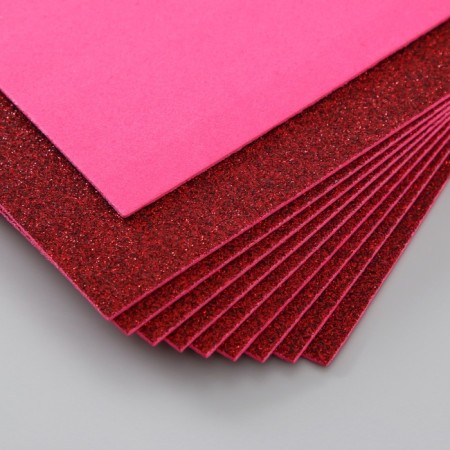Foamiran glitter 2 mm, 20x30 cm, dark red-3