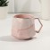 Ceramic mug Stay Beautiful Pink marble, 350 ml, pink color