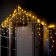 Garland "fringe" 3 × 0.6 m, IP44, UMS, white thread, 160 LED, warm white glow, white flicker, 220 V