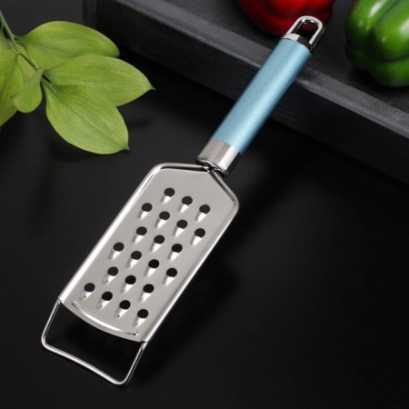Grater with a handle Large shade Lagoona, 30 cm, stainless steel, color of blue metallic