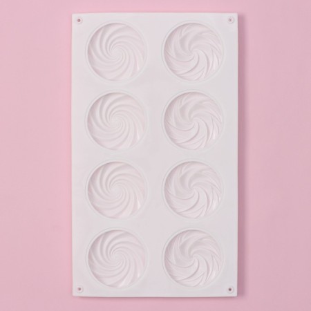 The form for baking the share of "sweets. Zavitka", silicone, 8 cells, 29.5 × 17 × 1.5 cm, white color-2