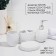 A set of accessories for the bathroom "Camelia", 4 items (450 ml dispenser, soap dish, 2 glasses), white color