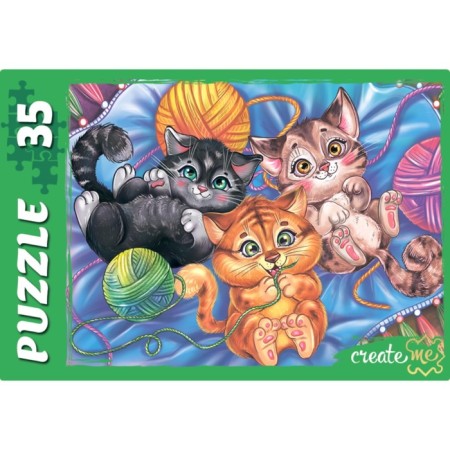 Puzzle "Funny cats", 35 elements, mix-4