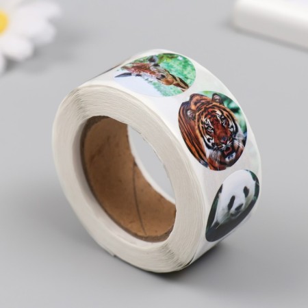 Stick Paper "Wild Animals" d = 2.5 cm 500 pcs in roll-1