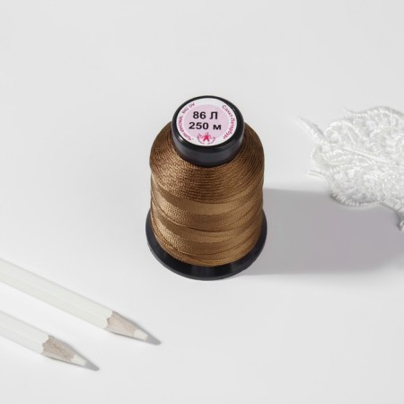 Shoe threads, 86l, 250 m, light brown color-2