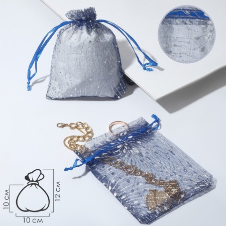 Gift bag "Fiesta", 10 × 12, blue color with silver