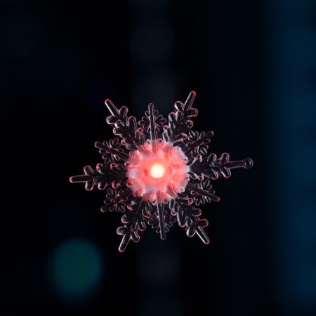 LED toy on Velcro "Snowflake" 11 cm, batteries Lr44x3, glow of multi-2