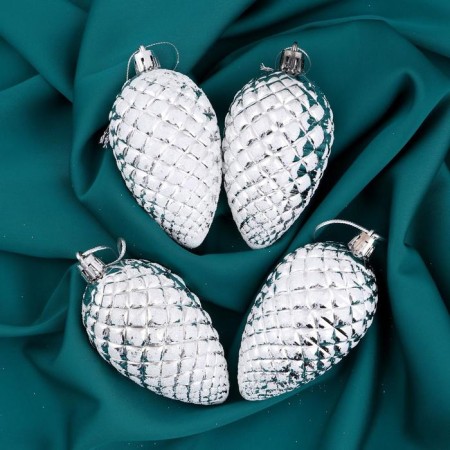 Jewelry decoration "Snow cone" (set 4 pcs) 7x4.5 cm, white