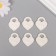 Decor for the creativity of the Polystone "Castle-heart with flower" White set 6 pcs 2.8x3 cm