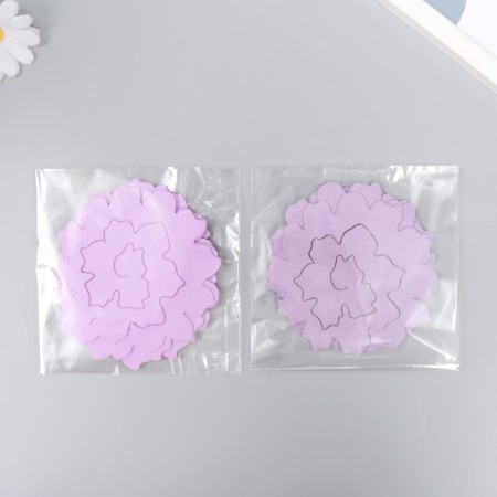 The workpiece of Foamiran "Flower Curly" 10x9.5 cm set 5 pcs. Ribbed lilac mix-4