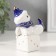 Souvenir Ceramics "Clown on Playing Cube" Cobalt 4.4x7x9.5 cm