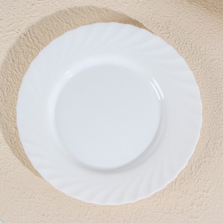 A set of dining plates Luminarc Trianon, D = 25 cm, glass -ceramic, 6 pcs, white color-2