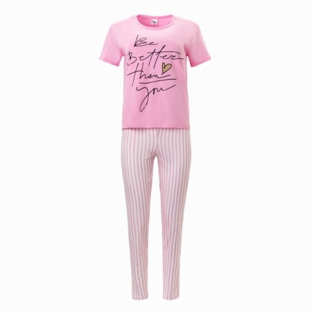 Female set (T -shirt/pants), pink color, size 52-7