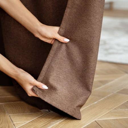 A set of curtains with Laura catching, size 2x200x270 cm, brown color-1