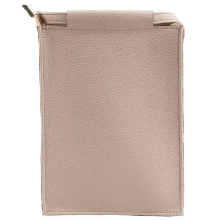 Bag women, genuine leather, beige 20x4x15 cm-2