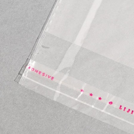 BOPP package with adhesive valve, transparent 16 x 18/4 cm, 25 μm-2
