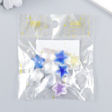 Decor for creativity plastic "Star with mother of pearl" MIX 1.6x1.6x0.8 cm-3