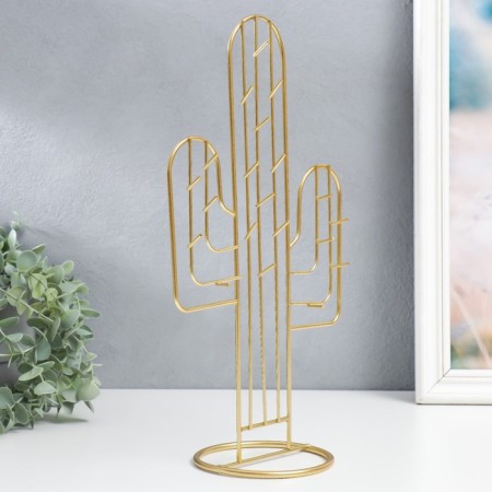 Souvenir Metal Stand for Jewelry "Cactus" gold 38x20.5x12 cm-1