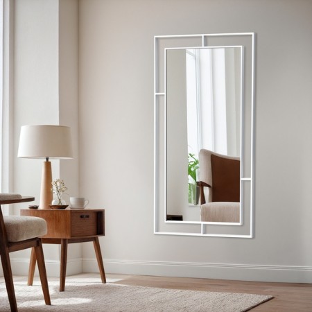 Wall mirror "White Rubin", in a rectangular case, 80x45 cm