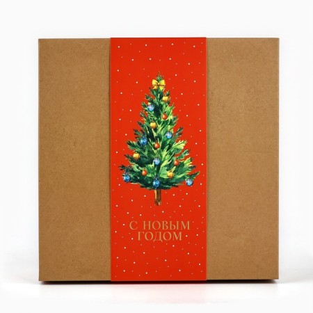 Gift New Year's Folding Gift Happy New Year, embossing, 20 x 20 x 8 cm, New Year-1