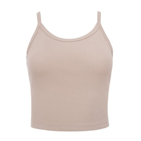 T-shirt shortened female Minaku: Basic Line Beige Color, Rr. 48-5