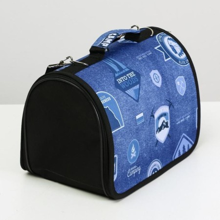 Bag - animal transportation, frame, PVC, 32 x 20.5 x 22 cm, mix of flowers-2