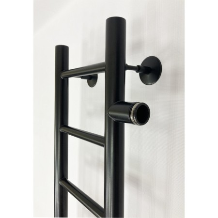 Water towel "Sanprise" Aurora P6, 200x800 mm, side connector., Black matte-5