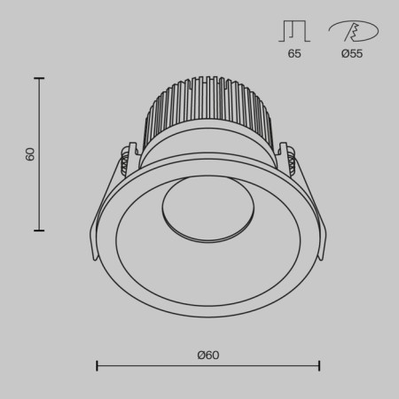 The built-in lamp Technical DL034-01-06W3K-D-W, LED, 6 W, 60x60x60 mm, 420 lm, 3000k, white-6