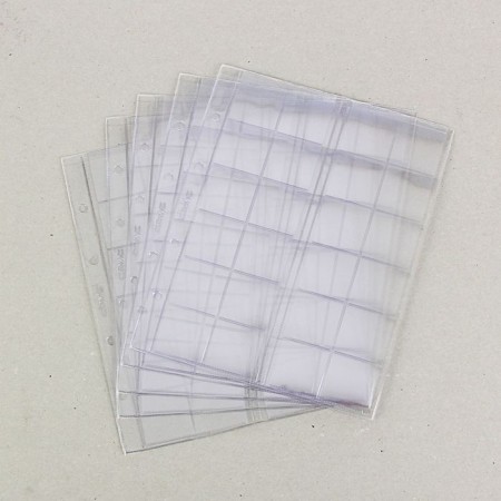 A set of coins, 5 pieces, 200 x 250 mm, 24 cells on a sheet, 39 x 38 mm, sliding-1