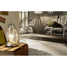 Bradford 1x60W table lamp E27, silver 14x14x33 cm