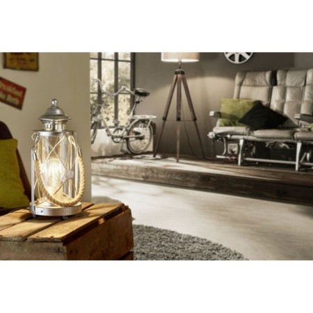 Bradford 1x60W table lamp E27, silver 14x14x33 cm
