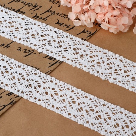 Knitted lace, 37 mm × 10 ± 1 m, white color-1