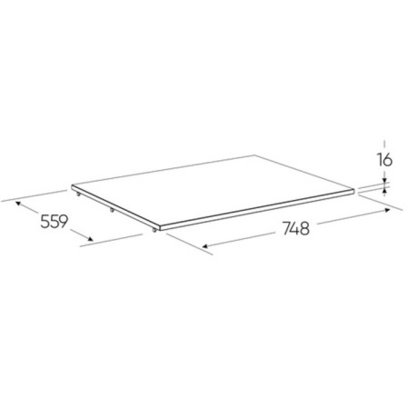 Sirius cabinet shelf, 748 × 559 × 16 mm, sonoma oak color-2