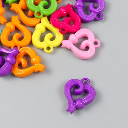 Decor for creativity plastic "Hearts of Curled" Color set 25 grams 0.7x2.1x2.6 cm-1