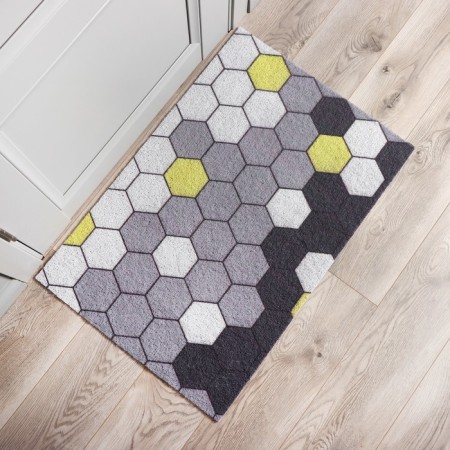 Rug -shaped muddy shares "Gamma", 60 × 90 cm, color gray color-1