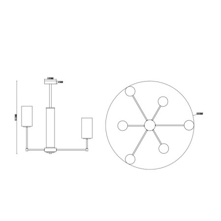 Chandelier 60W, 6he14, 61.3x60 cm, brass-4