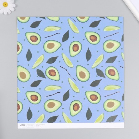 Scrapbooking paper bilateral "avocado" density 180 g 30.5x32 cm-2