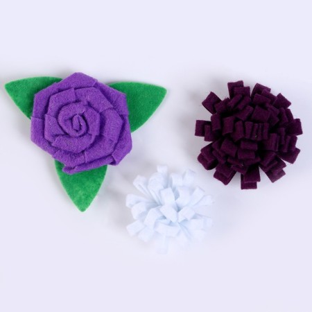 Set for creativity: Decor made of felt and a set of beads "Flower composition"-2