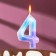 Candle in the cake on the spawning "Starfall", the number 4, 9 cm, giant