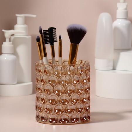 Storage for storing cosmetic supplies "Vivien", 10 × 9 cm, golden color-1