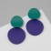 Earrings Metal "ladies" circles, duo, purple color