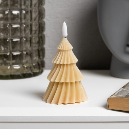 LED candle "Beam Christmas tree" 8 × 14.5 × 8 cm, wax, battery CR2032, glow warm white-3