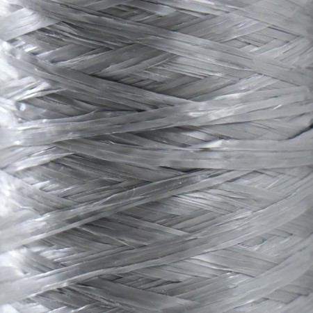 Yarn "for knitting mochecks" 100% polypropylene 400m/100 ± 10 g in the shape of a cylinder (silver)-2