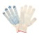 Garden gloves, x/b, knitting grade 10, 3 threads, size 9, with PVC dots, white, Greengo