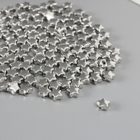 Beads for creativity plastic "Stars" set of 150 pcs silver 0.6x0.6x0.4 cm