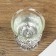 Glass candlestick, plastic on 1 candle "Back" glass on the leg silver 7.5x6x6 cm