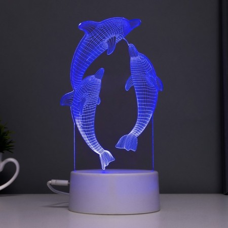 Sensor Lamp "dolphins" LED 7 USB colors/from batteries white RISALUX-5