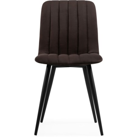 Stool on the metal frame Dani metal/velor, black/brown 43x48x85 cm-1
