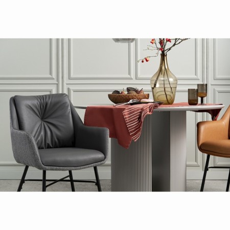 Allar chair, 580 × 520 × 850 mm, eco -leather, matting, color gray color-2
